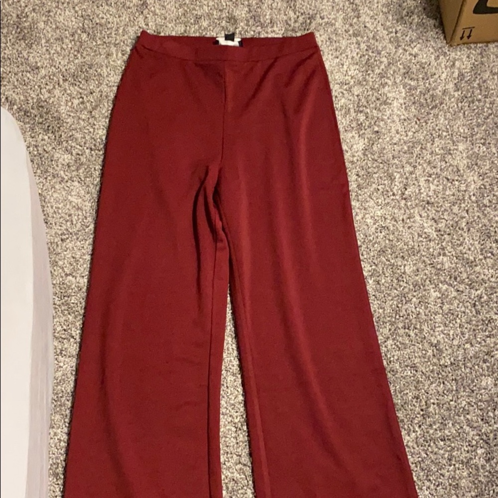 high wasted solid straight pants
